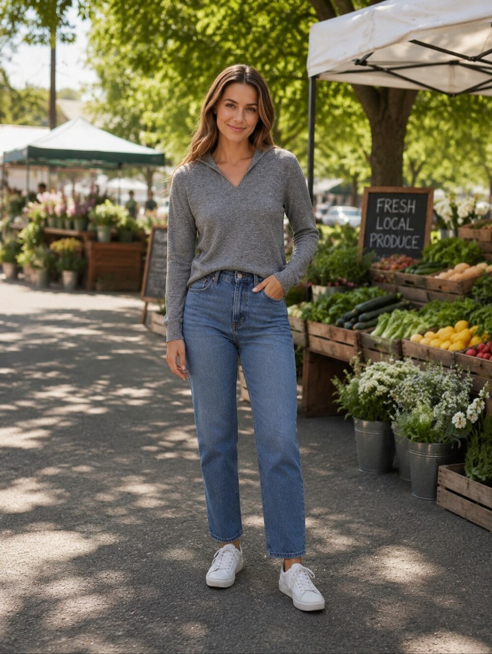 Title Nine gray hooded wool blend sweater
